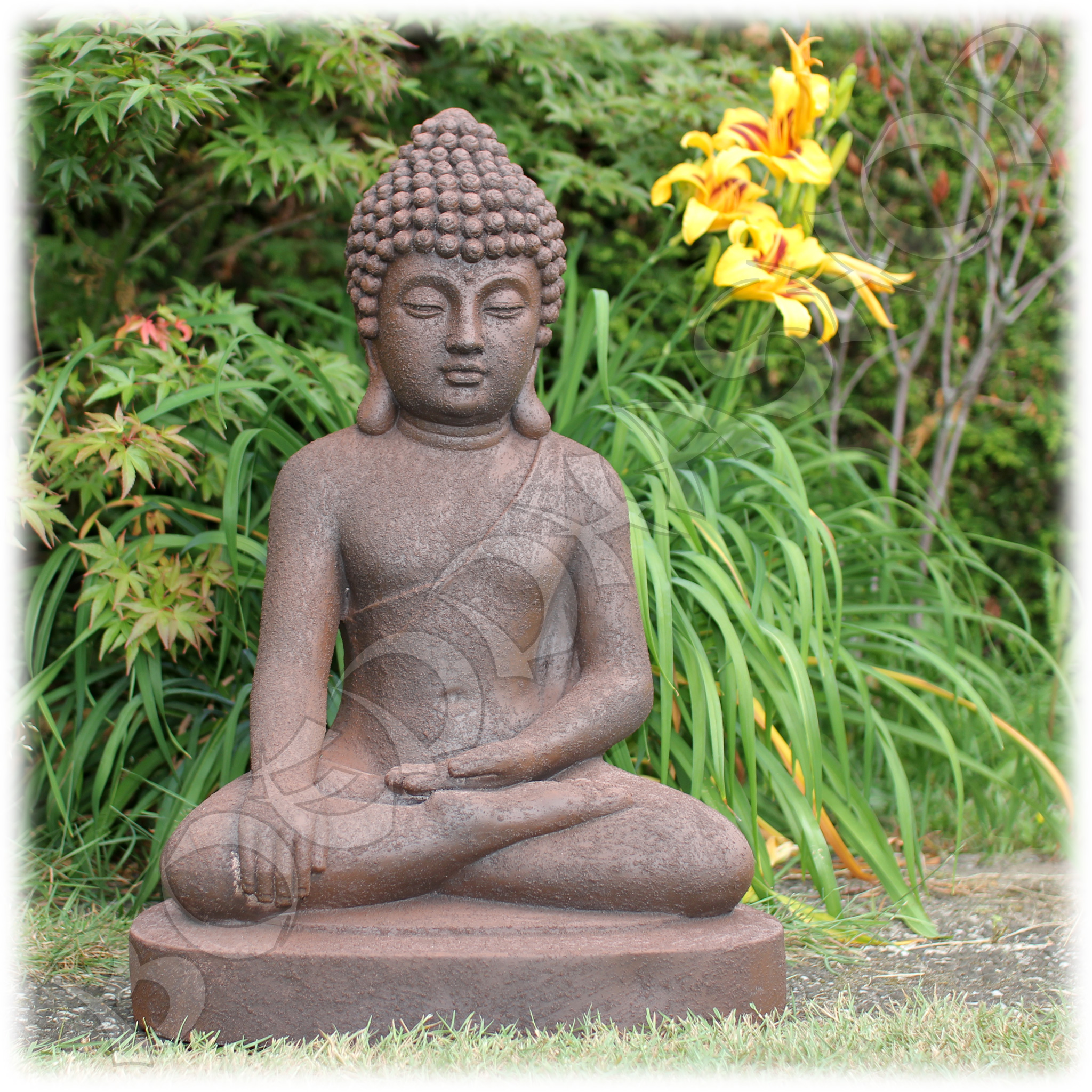 Grafiek lijden Canada Boeddha tuinbeeld bhumisparsha L rustiek | Boeddhashop