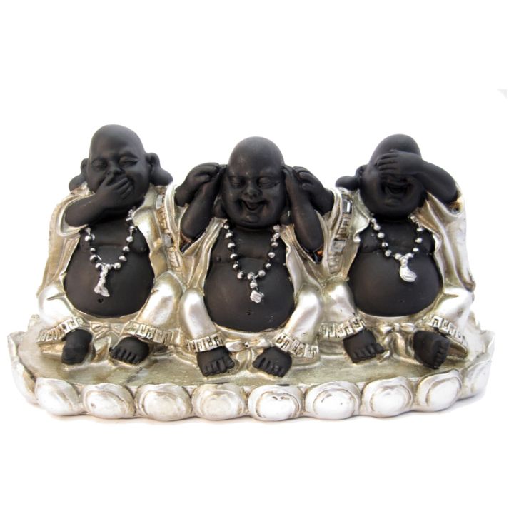 Set Happy Boeddha HZZ zwart/zilver op lotus