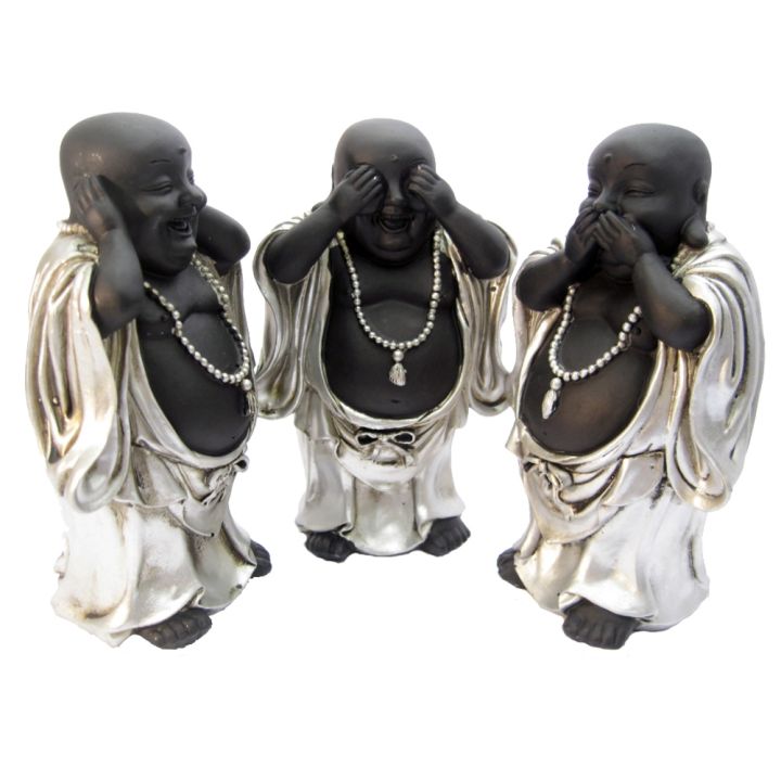 Happy Boeddha HZZ zwart/zilver staand