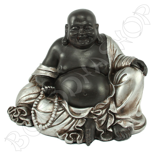 Lao Magistraat Victor Happy Boeddha zwart/zilver | Boeddhashop