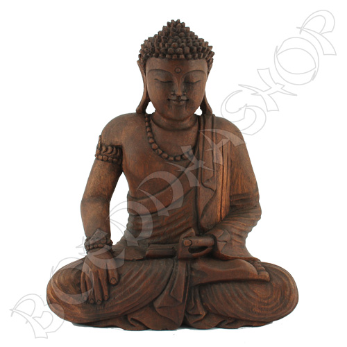 Houten Boeddha bhumisparsha 30cm